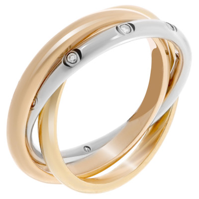 Orphelia® Dames tricolor 14K Ring (sieraad) - Goud/Zilver/Rosé RD-3086