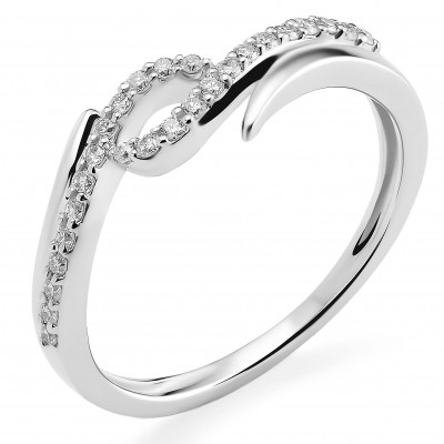 Orphelia® Dames Witgoud 18K Ring (sieraad) - Zilverkleurig RD-3221