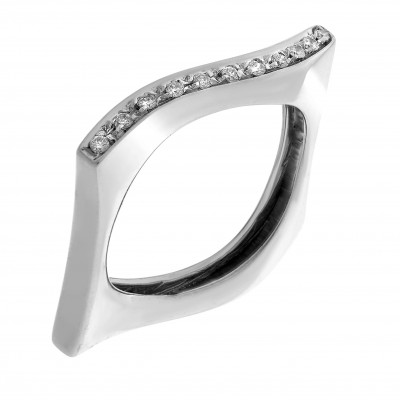 Orphelia® Dames Witgoud 18K Ring (sieraad) - Zilverkleurig RD-3228