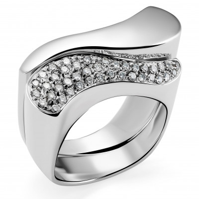 Orphelia® Dames Witgoud 18K Ring (sieraad) - Zilverkleurig RD-3230