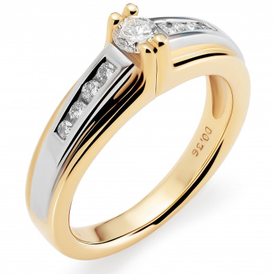 Orphelia® Dames Bicolore 18K Ring (sieraad) - Zilver/Goud RD-3277