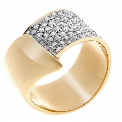 Orphelia® Dames Geelgoud 18K Ring (sieraad) - Goudkleurig RD-3283