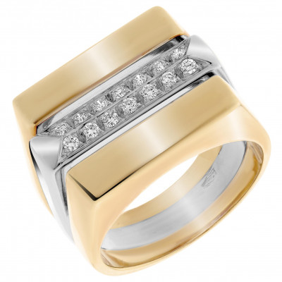 Orphelia® Dames Bicolore 18K Ring (sieraad) - Zilver/Goud RD-33017