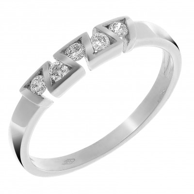 Orphelia® Dames Witgoud 18K Ring (sieraad) - Zilverkleurig RD-33214/1