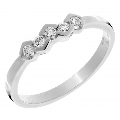 Orphelia® Dames Witgoud 18K Ring (sieraad) - Zilverkleurig RD-33215/1