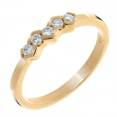 Orphelia® Dames Geelgoud 18K Ring (sieraad) - Goudkleurig RD-33215