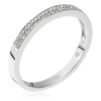 Orphelia® Dames Witgoud 18K Ring (sieraad) - Zilverkleurig RD-3365