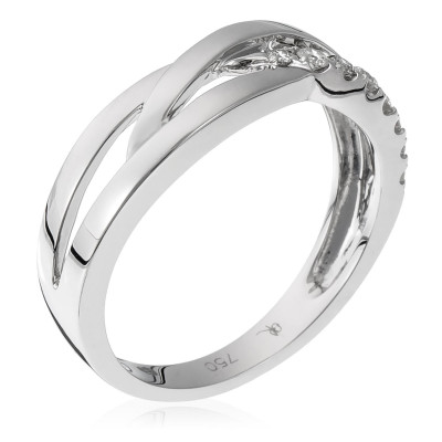 Orphelia® Dames Witgoud 18K Ring (sieraad) - Zilverkleurig RD-3381