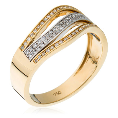 Orphelia® Dames Bicolore 18K Ring (sieraad) - Zilver/Goud RD-3387