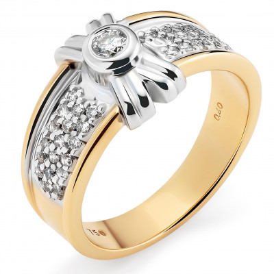 Orphelia® Dames Bicolore 18K Ring (sieraad) - Zilver/Goud RD-3696