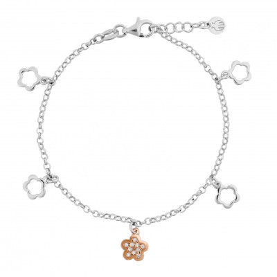 Orphelia® 'Nixie' Dames Zilver 925 925 Armband (sieraad) - Zilver/Rosé ZA-7377