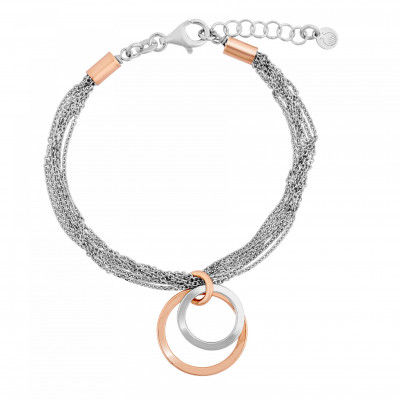 Orphelia® 'Margot' Dames Zilver 925 925 Armband (sieraad) - Zilver/Rosé ZA-7387