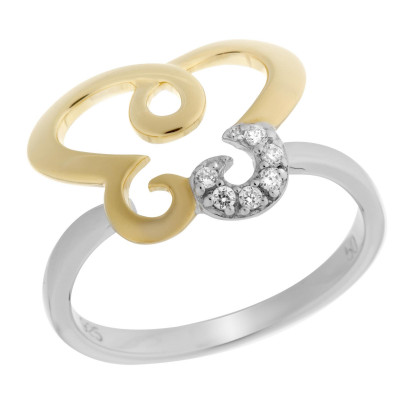 Orphelia® Dames Zilver 925 925 Ring (sieraad) - Zilver/Goud ZR-7088/1