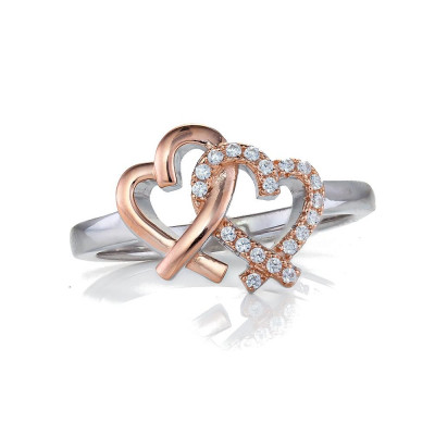 Orphelia® Dames Zilver 925 925 Ring (sieraad) - Zilver/Rosé ZR-7250