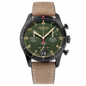 Alpina® Chronograaf 'Startimer pilot' Heren Horloge AL-372GR4FBS26