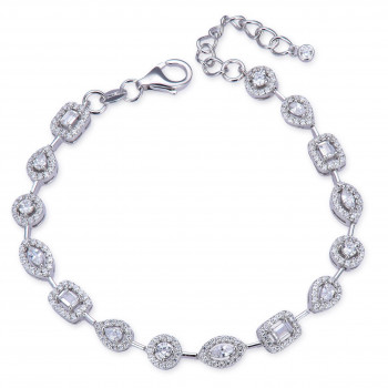 Gena® 'Gabriella' Dames Zilver 925 925 Armband (sieraad) - Zilverkleurig GB1557-W
