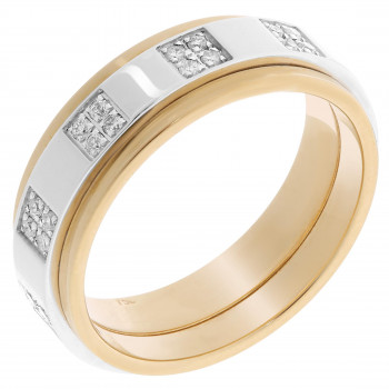 Orphelia® Dames Bicolore 18K Ring (sieraad) - Zilver/Goud RD-33402