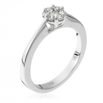 Orphelia® Dames Witgoud 18K Ring (sieraad) - Zilverkleurig RD-3363
