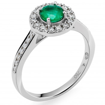 Orphelia® Dames Witgoud 18K Ring (sieraad) - Zilverkleurig RD-3916/EM