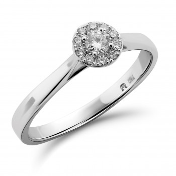 Orphelia® Dames Witgoud 18K Ring (sieraad) - Zilverkleurig RD-3921/10