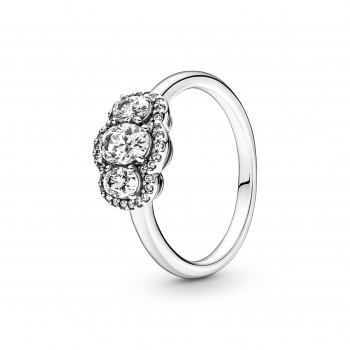 Pandora® 'Three stone vintage' Dames Zilver 925 925 Ring (sieraad) - Zilverkleurig 190049C01