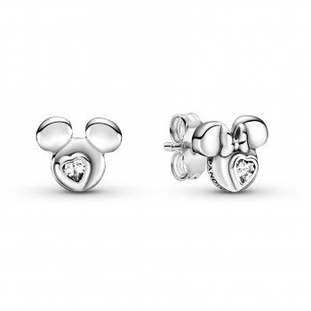 Pandora® 'Disney mickey mouse & minnie mouse' Dames Zilver 925 925 Oorknoppen - Zilverkleurig 299258C01
