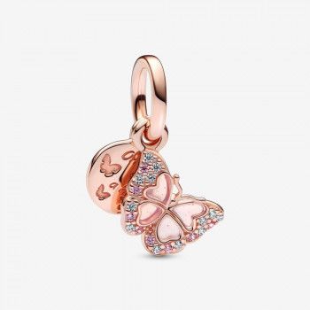 Pandora® 'Pink butterfly' Dames Verguld Metaal Bedel - Rosékleurig 782555C01