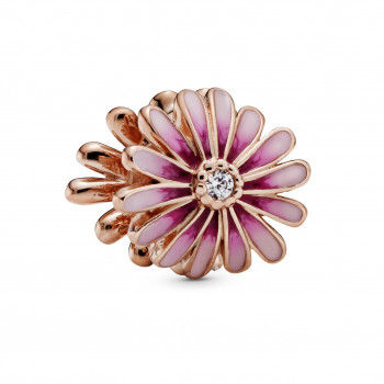 Pandora® 'Pink daisy flower' Dames Verguld Metaal Bedel - Rosékleurig 788775C01