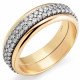 Orphelia® Dames Bicolore 18K Ring (sieraad) - Zilver/Goud RD-3016
