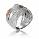 Orphelia® Dames Zilver 925 925 Ring (sieraad) - Zilver/Rosé ZR-7445