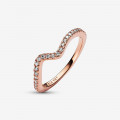 Pandora® 'Wave' Dames Verguld Metaal Ring (sieraad) - Rosékleurig 182539C01